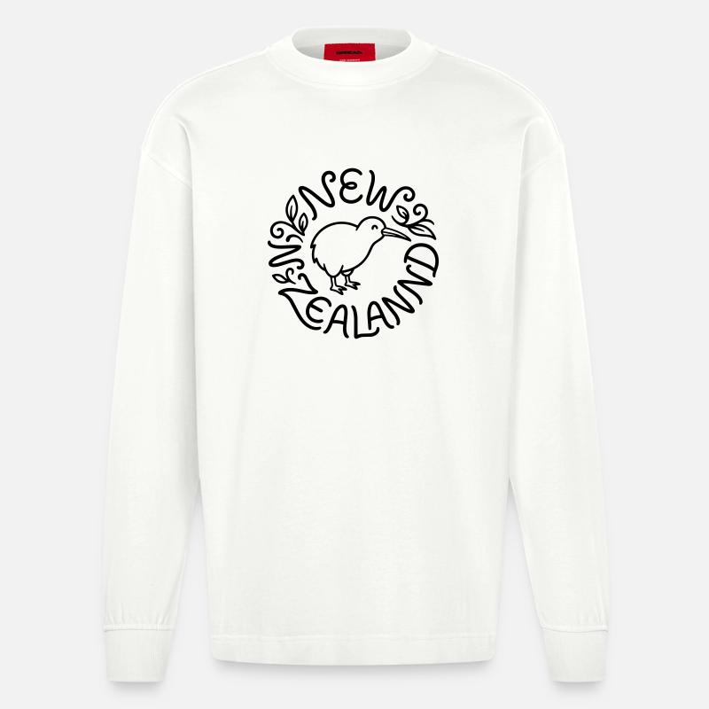 Neuseeland - Heavyweight Oversized Organic Langarmshirt Made in EU - OFF WHITE