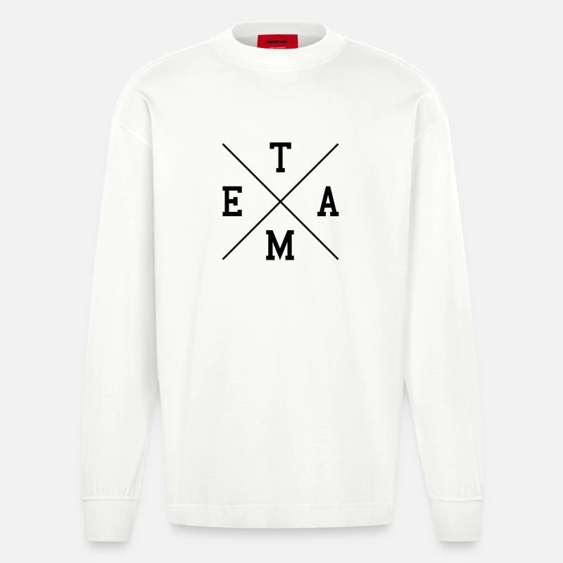 Team - Heavyweight Oversized Organic Langarmshirt Made in EU - OFF WHITE