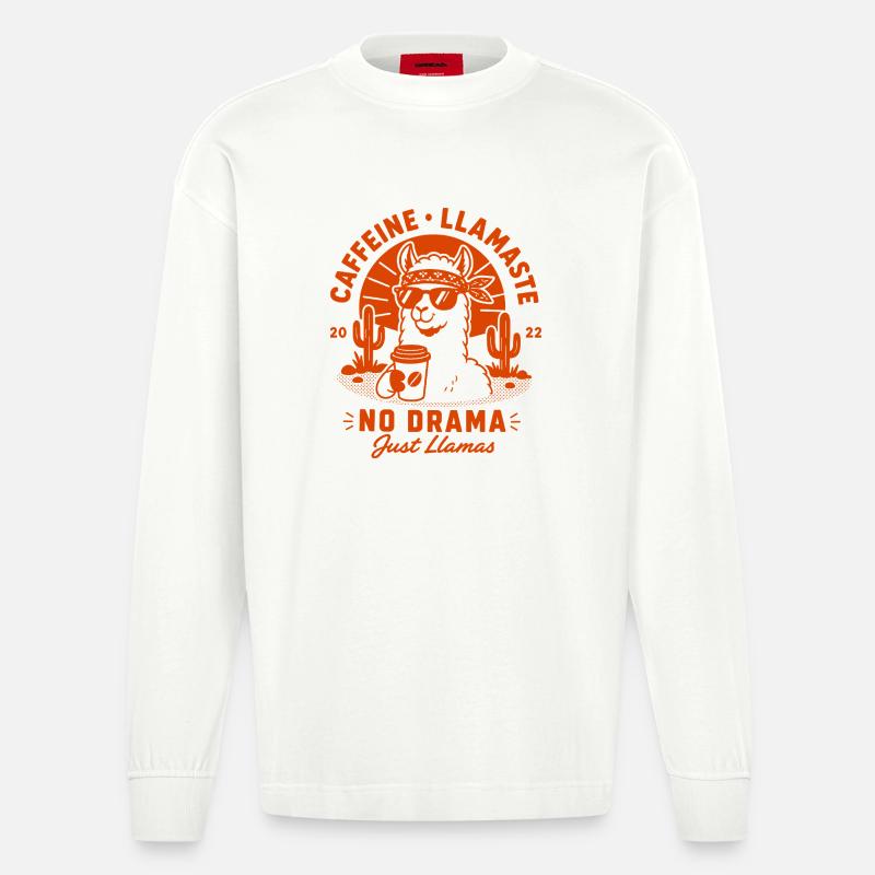 Pas de problème, chill Chill - Manches longues bio épais oversize fabriqué en UE - OFF WHITE