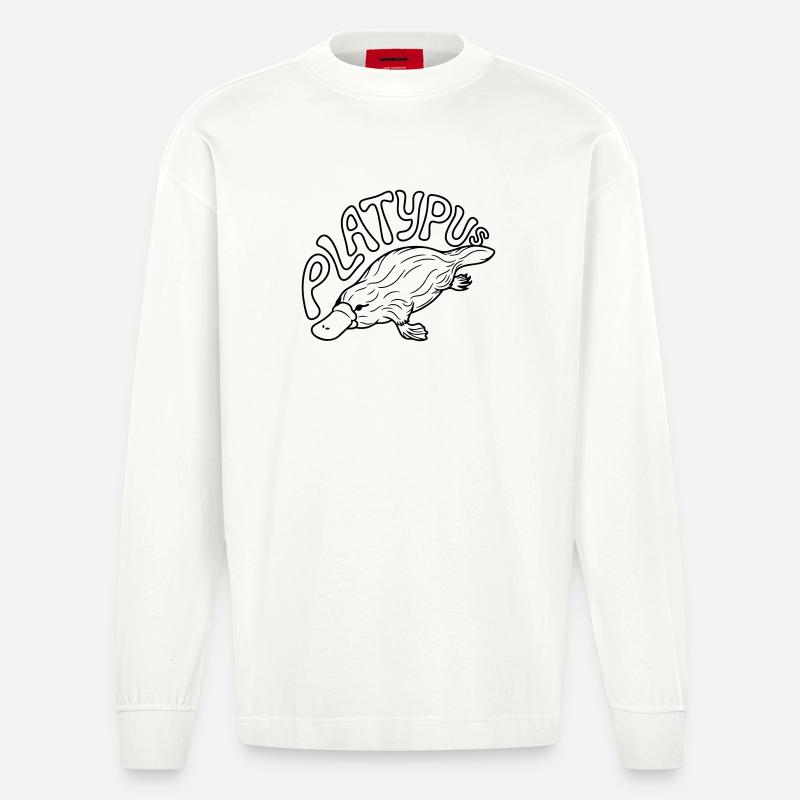 Ornithorynque - Manches longues bio épais oversize fabriqué en UE - OFF WHITE