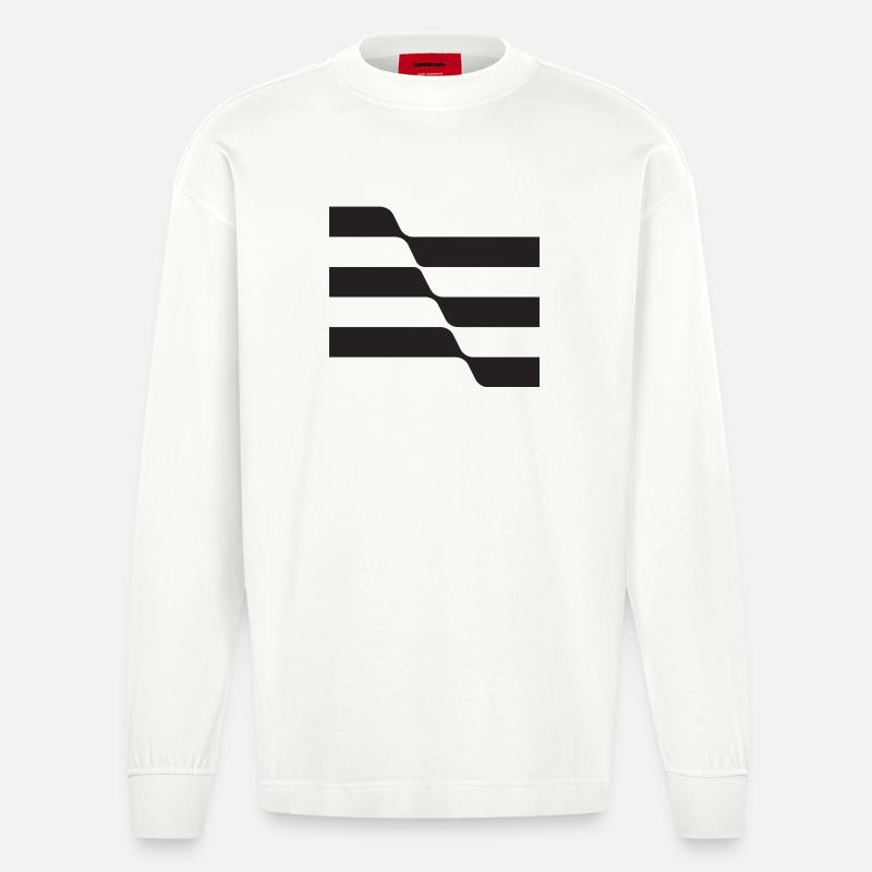 Conception de la vague noire - Manches longues bio épais oversize fabriqué en UE - OFF WHITE