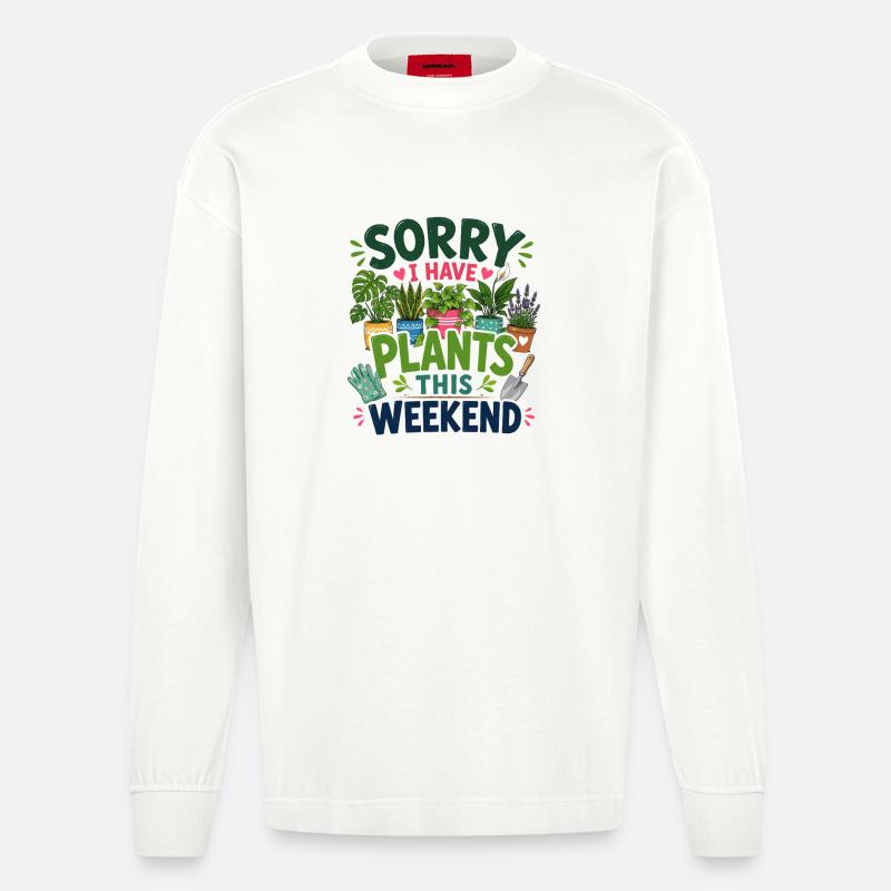 Désolé de planter ce week-end - Manches longues bio épais oversize fabriqué en UE - OFF WHITE