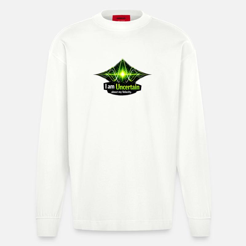 Uncertain Velocity Neon Wave - Heavyweight Oversized Organic Langarmshirt Made in EU - OFF WHITE
