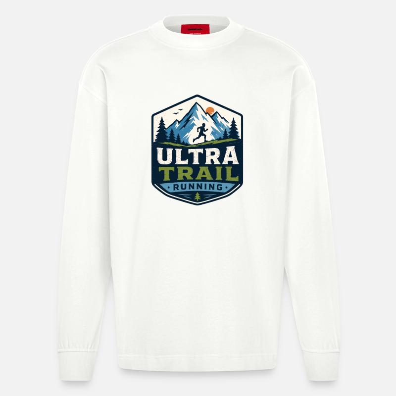 Ultra-Trailrunning - Heavyweight Oversized Organic Langarmshirt Made in EU - OFF WHITE