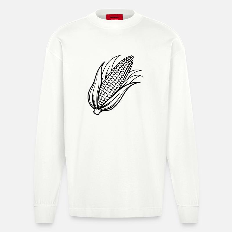 Maïs - Manches longues bio épais oversize fabriqué en UE - OFF WHITE