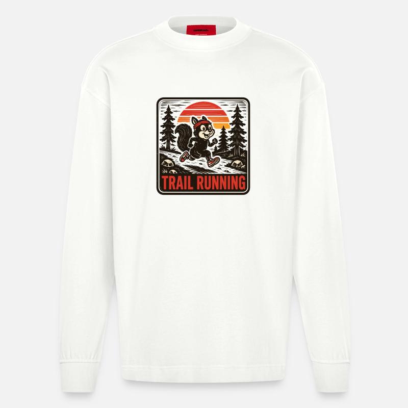 Trail running - Manches longues bio épais oversize fabriqué en UE - OFF WHITE