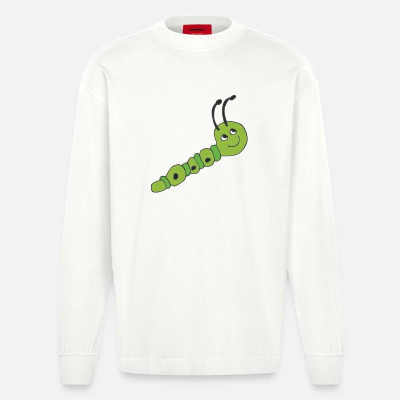 raupe - Heavyweight Oversized Organic Langarmshirt Made in EU - OFF WHITE