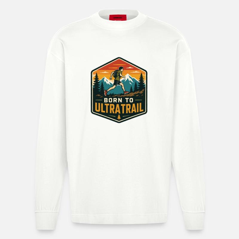 Né pour l’Ultra Trail - Manches longues bio épais oversize fabriqué en UE - OFF WHITE