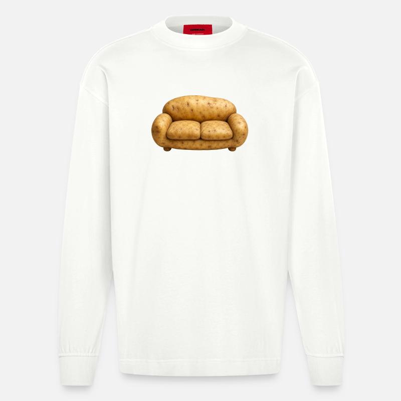    COUCH POTATO - Heavyweight Oversized Organic Langarmshirt Made in EU - OFF WHITE