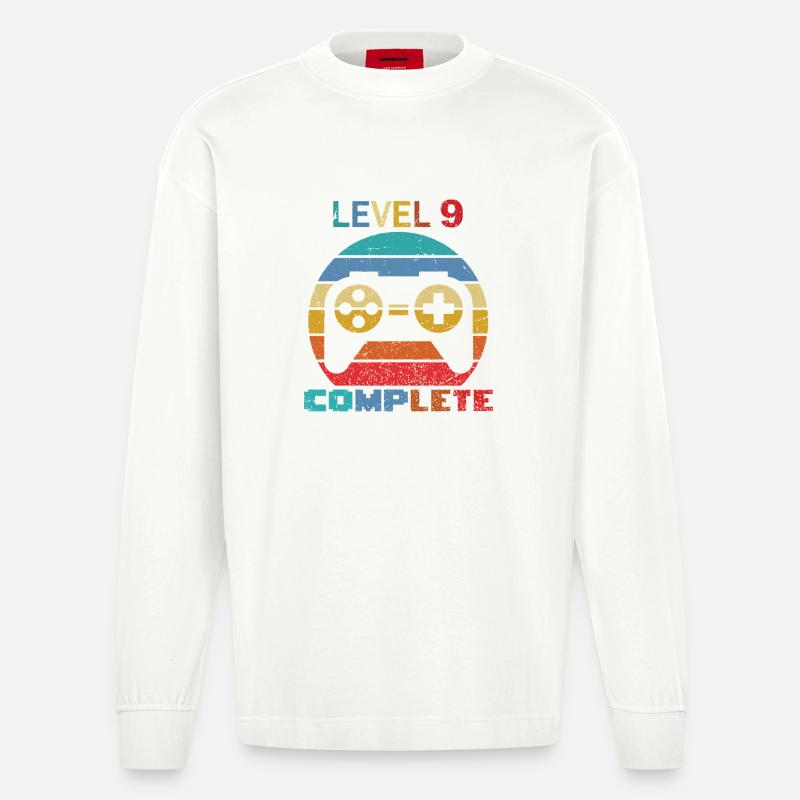 level 9 complete - Heavyweight Oversized Organic Langarmshirt Made in EU - OFF WHITE