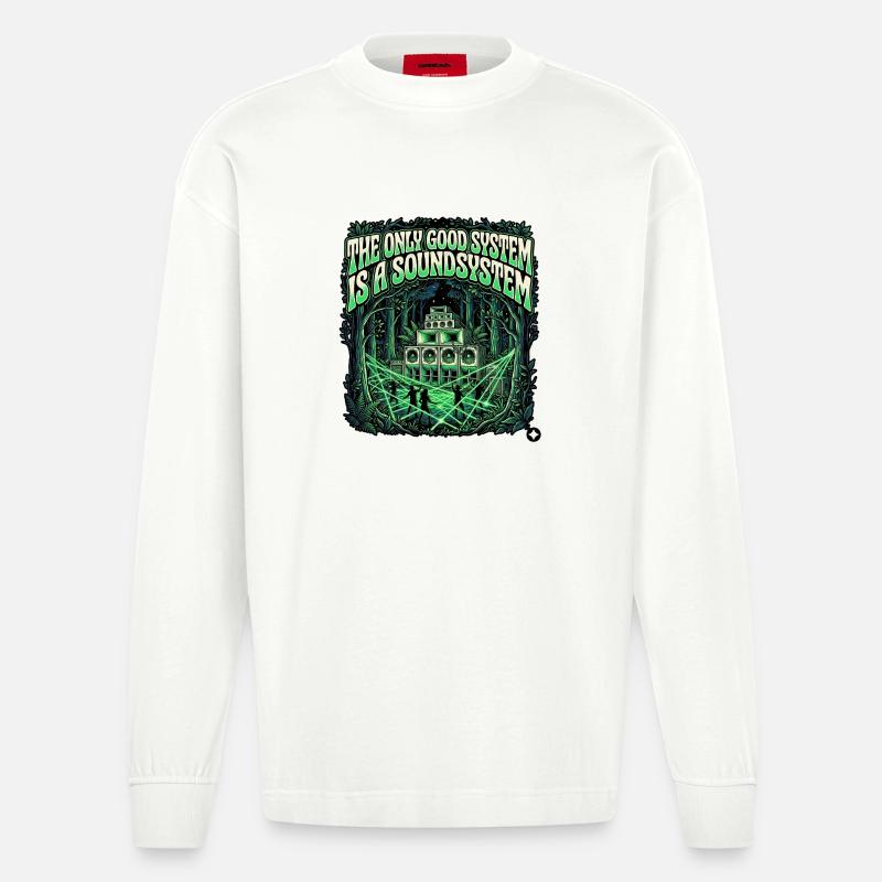 Le seul bon système - Manches longues bio épais oversize fabriqué en UE - OFF WHITE