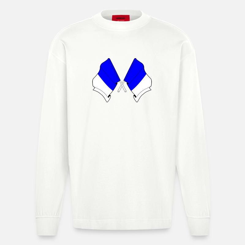 Spa Twin Flags - Manches longues bio épais oversize fabriqué en UE - OFF WHITE