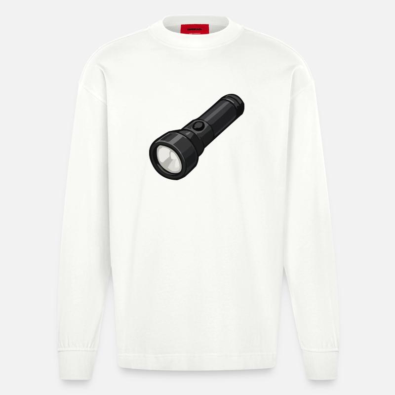 Illustration de lampe torche compacte - Manches longues bio épais oversize fabriqué en UE - OFF WHITE