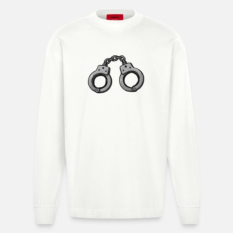 Graphique des menottes - Manches longues bio épais oversize fabriqué en UE - OFF WHITE
