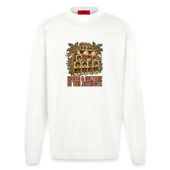 Antidote Is Roots - Heavyweight Oversized Organic Langarmshirt Made in EU - OFF WHITE - Vorne