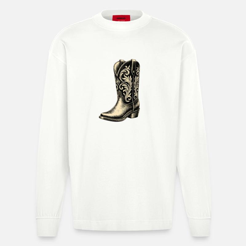 Bottes de cowboy - Manches longues bio épais oversize fabriqué en UE - OFF WHITE