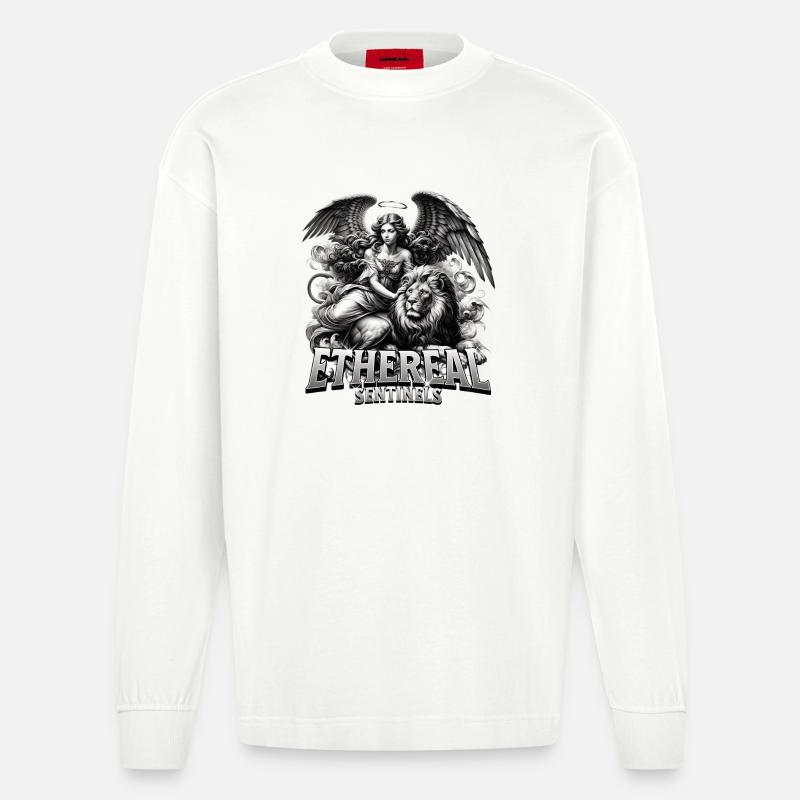 Wächter der Ätherwelt - Heavyweight Oversized Organic Langarmshirt Made in EU - OFF WHITE