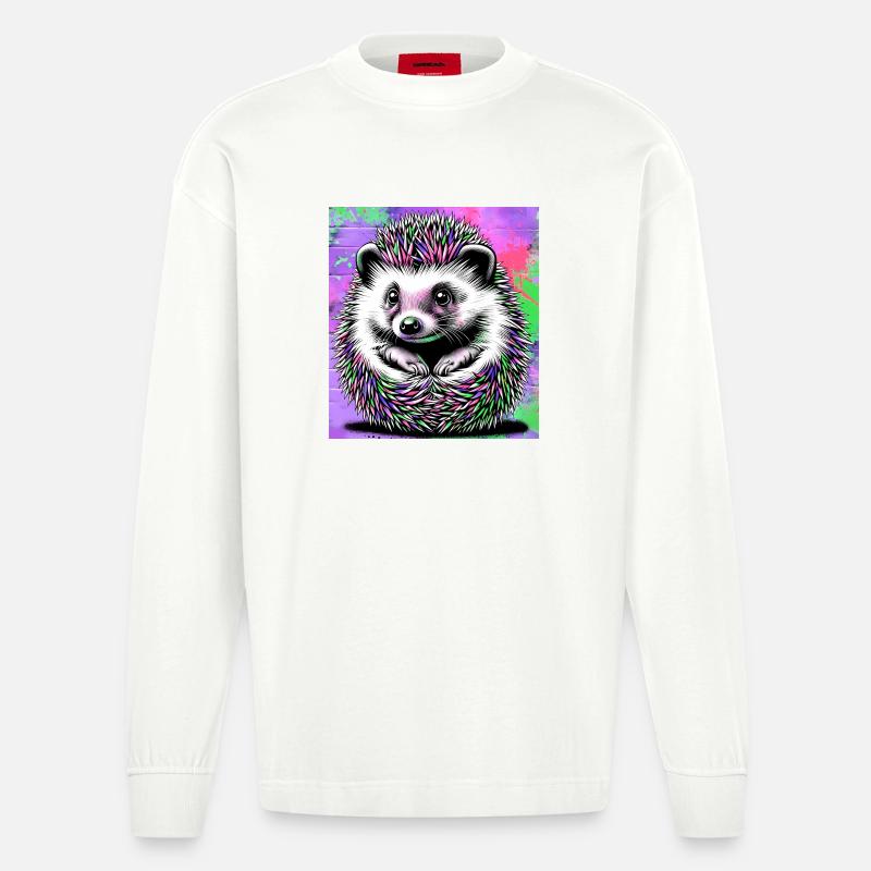 hérisson - Manches longues bio épais oversize fabriqué en UE - OFF WHITE