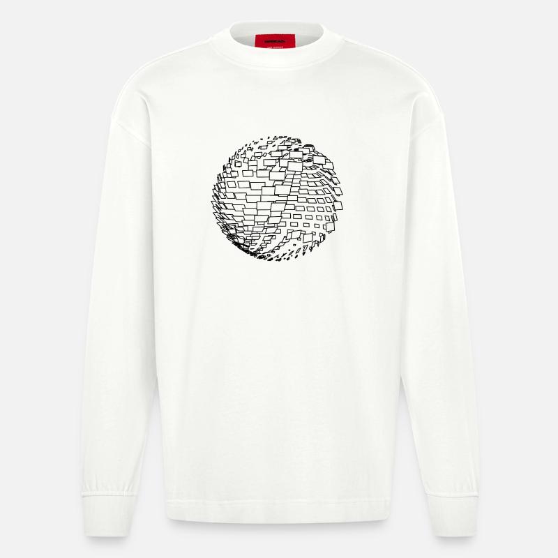 Parametric Kugel - Heavyweight Oversized Organic Langarmshirt Made in EU - OFF WHITE