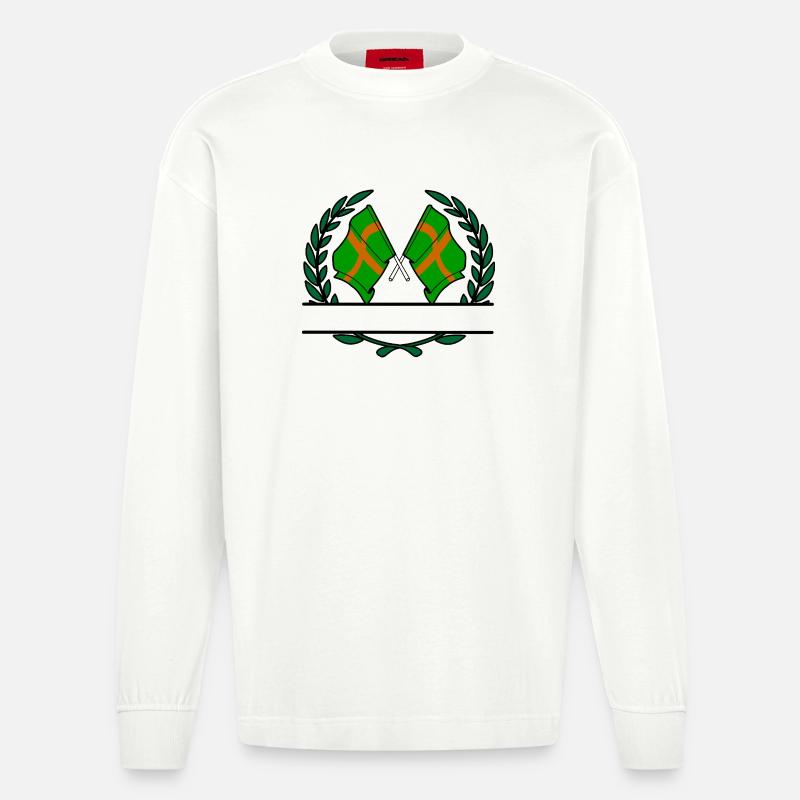Coutume de marche de Nimègue - Manches longues bio épais oversize fabriqué en UE - OFF WHITE