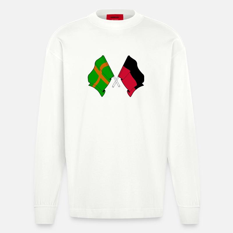 Drapeaux unis de Nimègue - Manches longues bio épais oversize fabriqué en UE - OFF WHITE