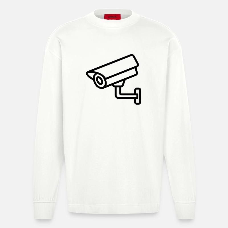 caméra de surveillance - Manches longues bio épais oversize fabriqué en UE - OFF WHITE
