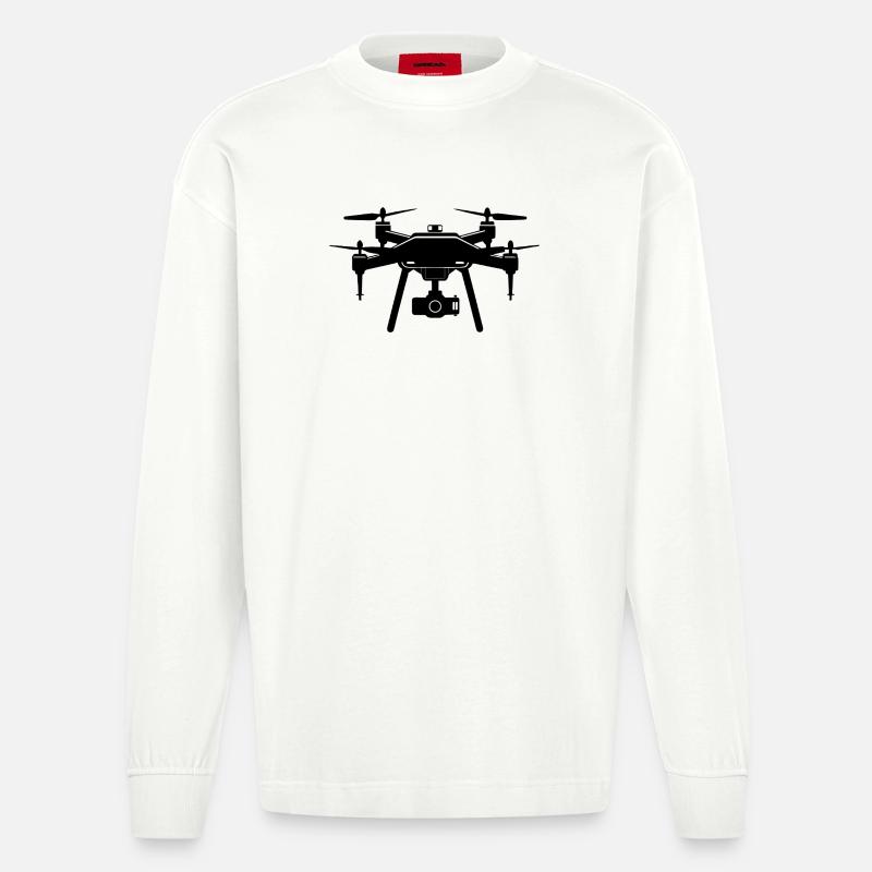 Drone - Manches longues bio épais oversize fabriqué en UE - OFF WHITE