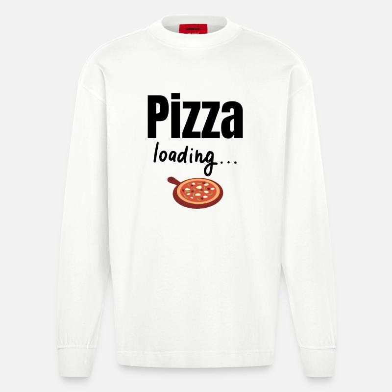 Pizza loading - Heavyweight Oversized Organic Langarmshirt Made in EU - OFF WHITE