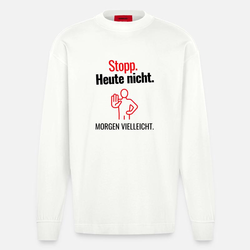 Stopp - Heavyweight Oversized Organic Langarmshirt Made in EU - OFF WHITE