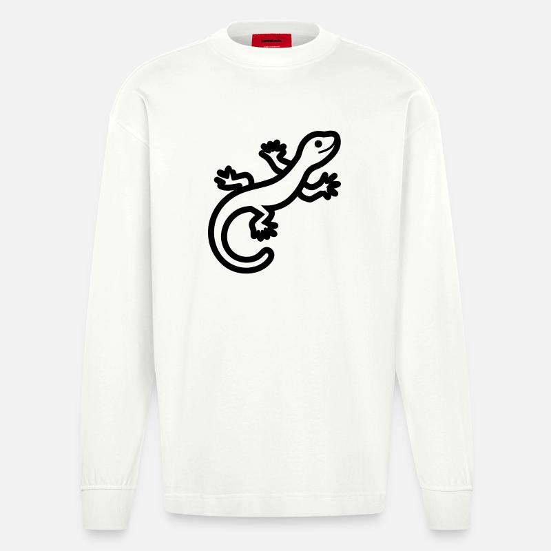 Eidechse - Heavyweight Oversized Organic Langarmshirt Made in EU - OFF WHITE
