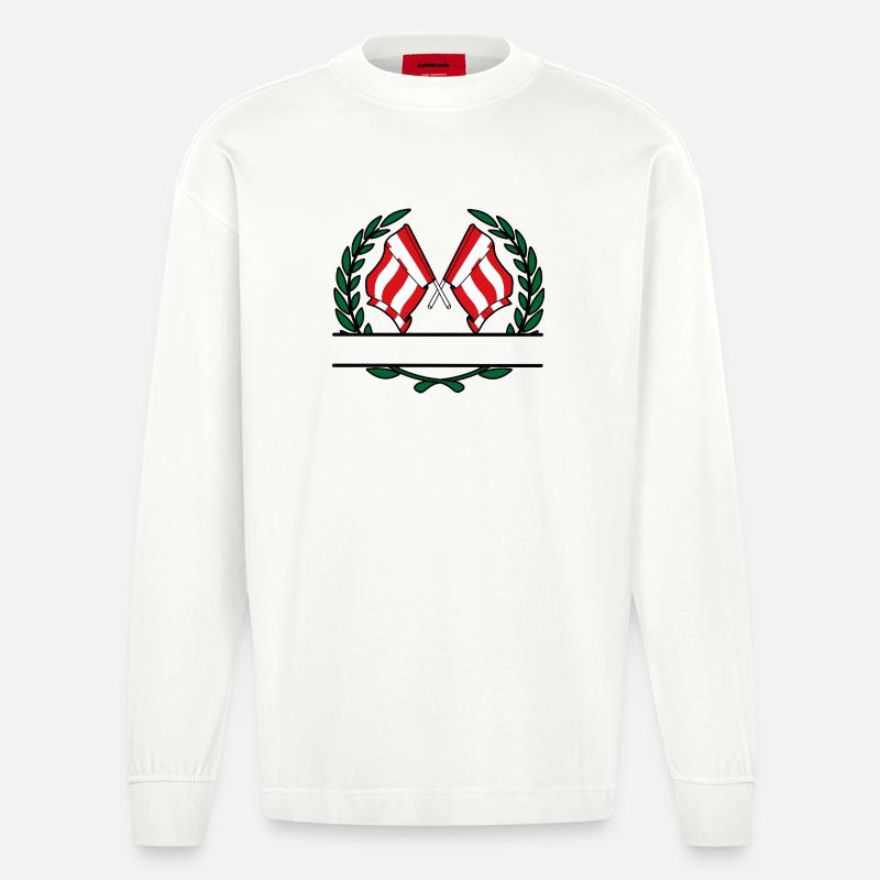 Eindhover Siegeswappen Custom - Heavyweight Oversized Organic Langarmshirt Made in EU - OFF WHITE