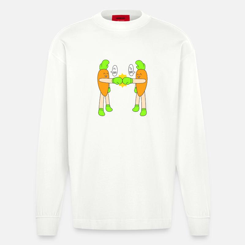 Karottenfauststoß - Heavyweight Oversized Organic Langarmshirt Made in EU - OFF WHITE