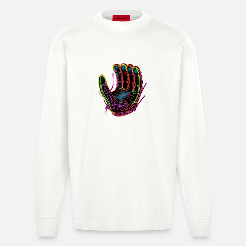 Gant de baseball Synthwave - Manches longues bio épais oversize fabriqué en UE - OFF WHITE