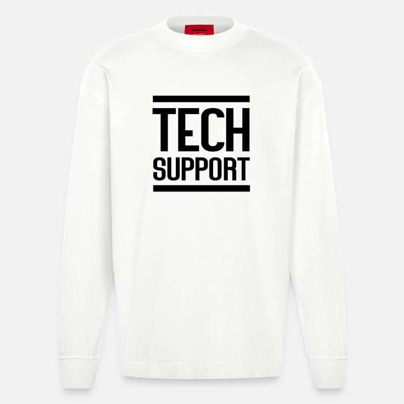 Technischer Support - Heavyweight Oversized Organic Langarmshirt Made in EU - OFF WHITE