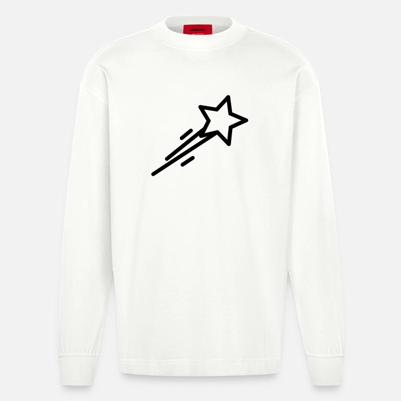 Sternschnuppe - Heavyweight Oversized Organic Langarmshirt Made in EU - OFF WHITE