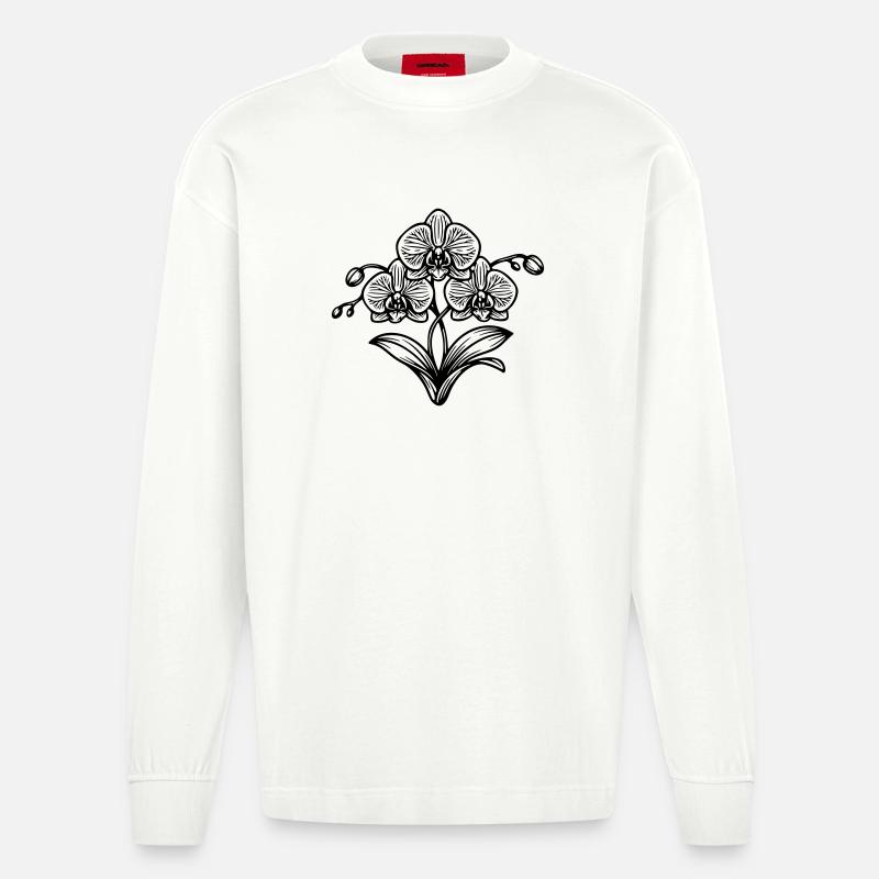 Orchidée  - Manches longues bio épais oversize fabriqué en UE - OFF WHITE