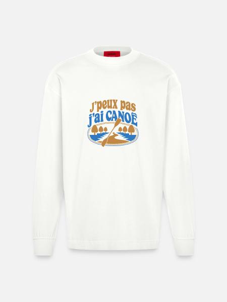 J’peux pas j’ai Canoë - Manches longues bio épais oversize fabriqué en UE - OFF WHITE