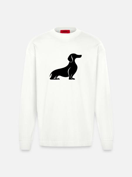 Dackel - Heavyweight Oversized Organic Langarmshirt Made in EU - OFF WHITE