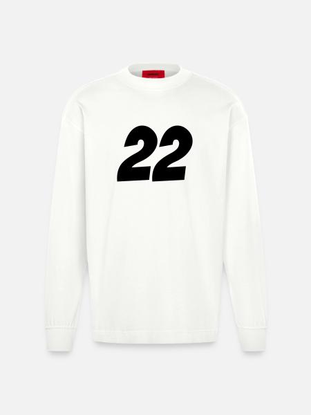 22- - Heavyweight Oversized Organic Langarmshirt Made in EU - OFF WHITE
