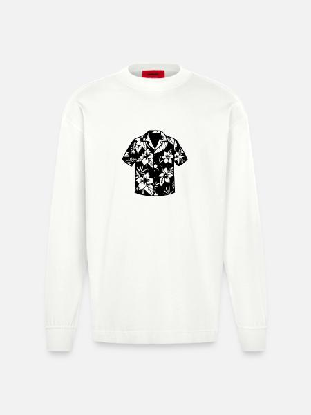 Hawaiihemd - Heavyweight Oversized Organic Langarmshirt Made in EU - OFF WHITE