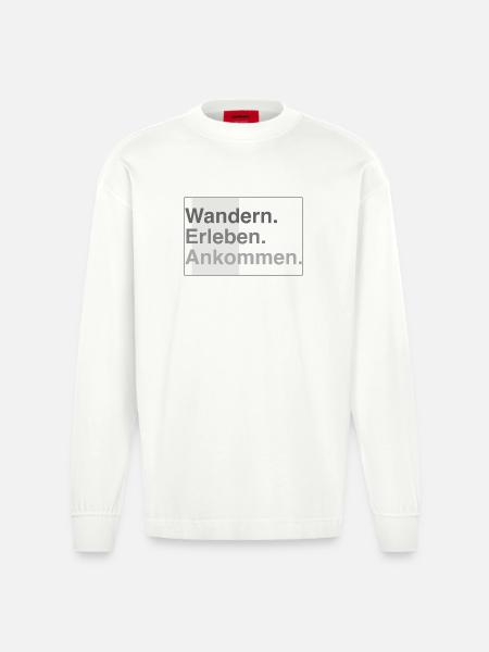 Wandern erleben - Heavyweight Oversized Organic Langarmshirt Made in EU - OFF WHITE