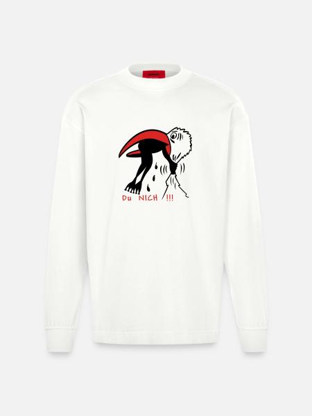 Frosch - Manches longues bio épais oversize fabriqué en UE - OFF WHITE