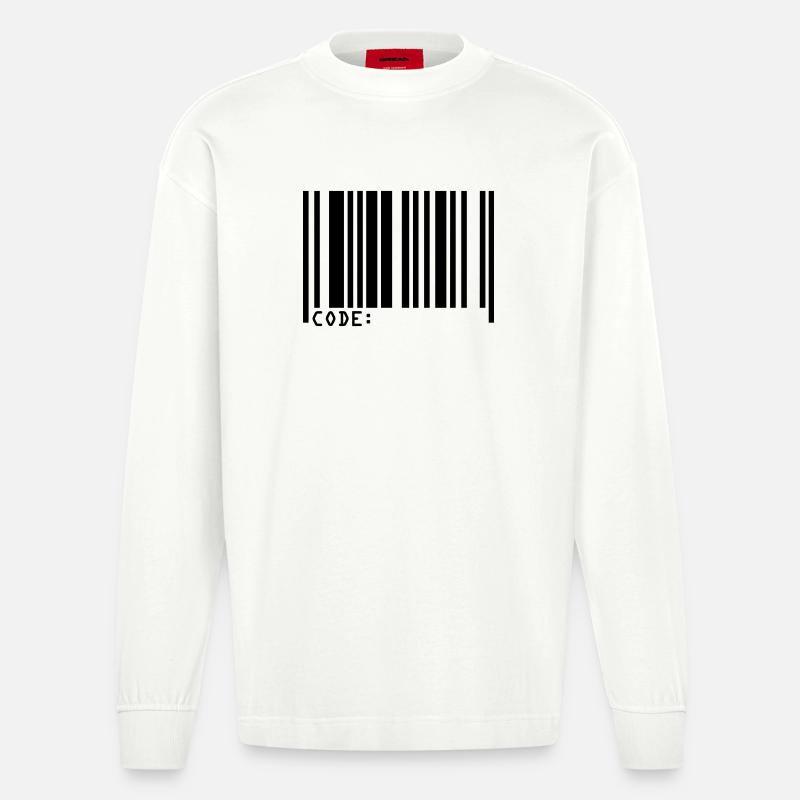 barcode - Manches longues bio épais oversize fabriqué en UE - OFF WHITE