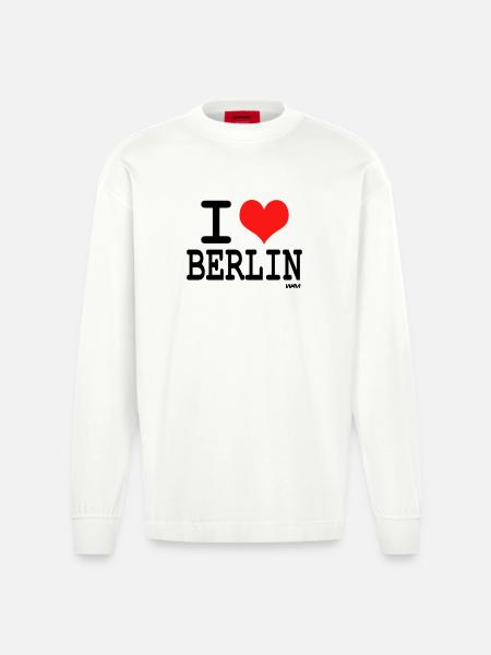 i love berlin - Heavyweight Oversized Organic Longsleeve Shirt Made in EU - OFF WHITE