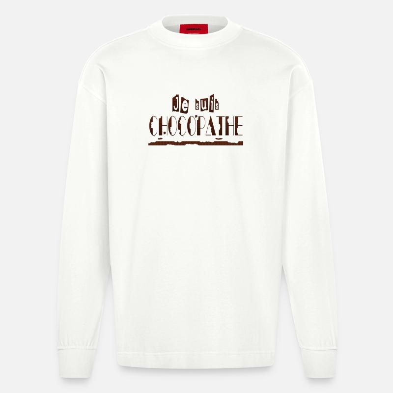 Je suis chocopathe - Manches longues bio épais oversize fabriqué en UE - OFF WHITE