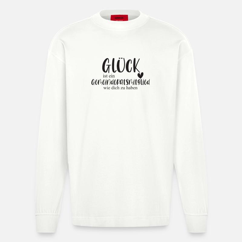 Gemeinderatsmitglied Ehrenamt Gemeinde Geschenk - Heavyweight Oversized Organic Langarmshirt Made in EU - OFF WHITE