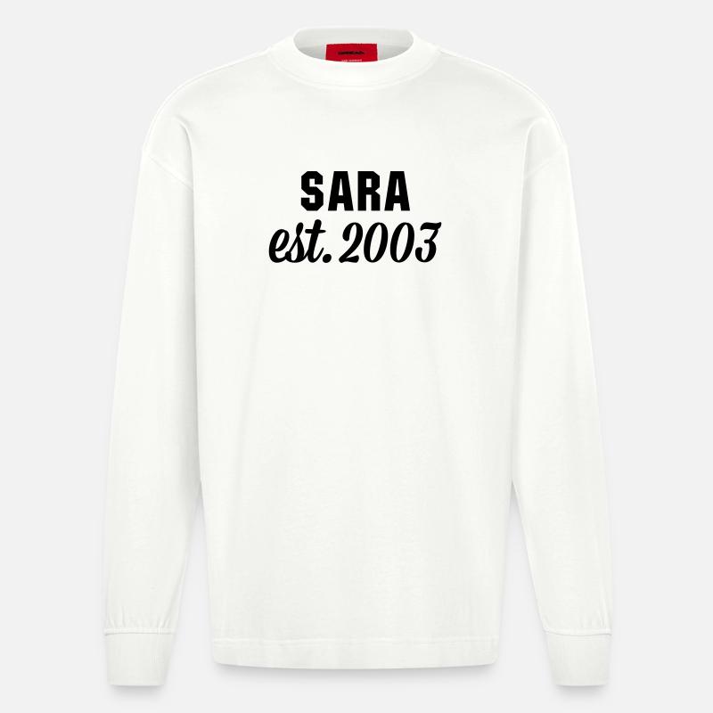 Sara est 2003 - Heavyweight Oversized Organic Langarmshirt Made in EU - OFF WHITE