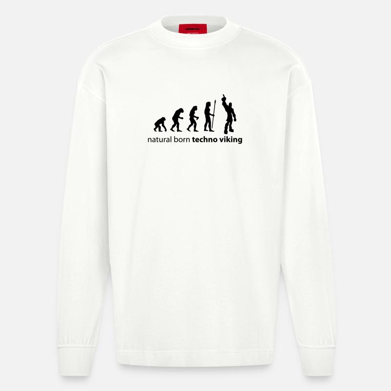 evolution_techno_viking - Manches longues bio épais oversize fabriqué en UE - OFF WHITE