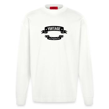vintage - Heavyweight Oversized Organic Longsleeve Shirt Made in EU - OFF WHITE - Front