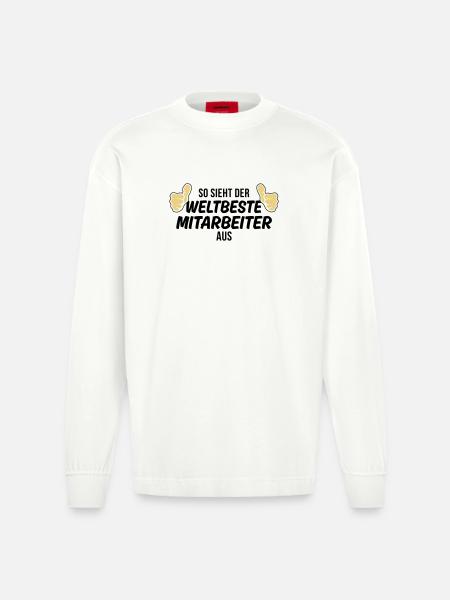 der weltbeste mitarbeiter - Heavyweight Oversized Organic Langarmshirt Made in EU - OFF WHITE